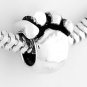 STERLING SILVER PAW PRINT BEAD FIT EUROPEAN BRACELETS