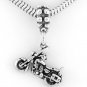 STERLING SILVER DANGLING 3D MOTORCYCLE EUROPEAN BEAD
