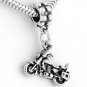 STERLING SILVER DANGLING 3D MOTORCYCLE EUROPEAN BEAD