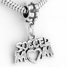 STERLING SILVER DANGLING SOCCER MOM EUROPEAN BEAD