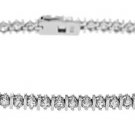 STERLING SILVER 2 Ct. ROUND CUT SET TRADITIONAL TENNIS BRACELET