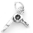 STERLING SILVER BLOW HAIR DRYER CHARM/PENDANT