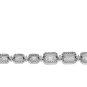STERLING SILVER 7 Ct. EMERALD AND ROUND CUT CZ SET TENNIS BRACELET