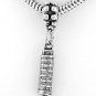 STERLING SILVER DANGLE LEANING TOWER OF PISA EUROPEAN BEAD