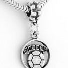 STERLING SILVER DANGLING SOCCER EUROPEAN BEAD