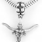 STERLING SILVER DANGLING LONGHORN BULL EUROPEAN BEAD