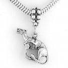 STERLING SILVER DANGLING RACING GREYHOUND EUROPEAN BEAD