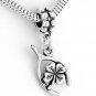 STERLING SILVER DANGLING LUCKY WISHBONE EUROPEAN BEAD