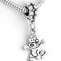 STERLING SILVER DANGLING MONKEY EUROPEAN BEAD