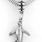 STERLING SILVER DANGLING 3D PENGUIN EUROPEAN BEAD