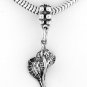 STERLING SILVER DANGLING 3D CONCH SHELL EUROPEAN BEAD