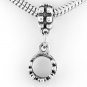 STERLING SILVER DANGLING 3D TIARA CROWN BEAD