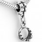 STERLING SILVER DANGLING 3D TIARA CROWN BEAD