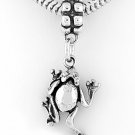 STERLING SILVER DANGLING FROG EUROPEAN BEAD