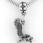 STERLING SILVER DANGLING 3D EAGLE EUROPEAN BEAD
