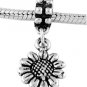 STERLING SILVER DANGLE SUNFLOWER EUROPEAN BEAD