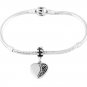 SILVER DANGLE FILIGREE ELEGANT HEART EUROPEAN BEAD