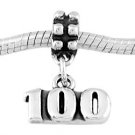 STERLING SILVER DANGLE NUMBER 100 EUROPEAN BEAD