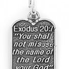 SILVER EXODUS 20:7 TEN COMMANDMENT NUMBER 3  CHARM/PENDANT