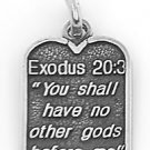 STERLING SILVER EXODUS 20:3 TEN COMMANDMENT #1 CHARM/PENDANT