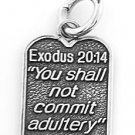STERLING SILVER EXODUS 20:14 TEN COMMANDMENT #7  CHARM/PENDANT