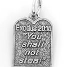 STERLING SILVER EXODUS 20:15 TEN COMMANDMENT #8 CHARM/PENDANT