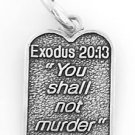 STERLING SILVER EXODUS 20:13 TEN COMMANDMENT #6 CHARM/PENDANT