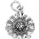 STERLING SILVER GARDENER'S SUNFLOWER CHARM/PENDANT