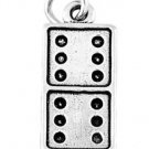 STERLING SILVER DOMINO GAME PIECE CHARM/PENDANT