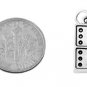 STERLING SILVER DOMINO GAME PIECE CHARM/PENDANT