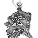 STERLING SILVER STATE OF ALASKA CHARM/PENDANT