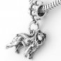 STERLING SILVER 3D COLLIE DOG DANGLING EUROPEAN BEAD