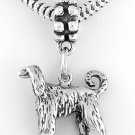 STERLING SILVER AFGHAN HOUND DOG EUROPEAN BEAD