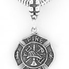 STERLING SILVER FIRE DEPARTMENT MALTESE CROSS EUROPEAN BEAD