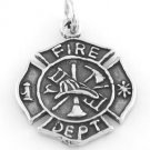 STERLING SILVER FIRE DEPARTMENT MALTESE CROSS CHARM