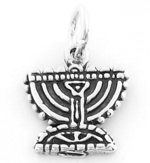 STERLING SILVER MENORAH CHARM/PENDANT