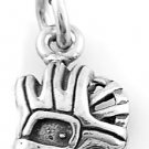 STERLING SILVER BASEBALL GLOVE CHARM/PENDANT