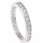 STERLING SILVER CHANNEL SET CUBIC ZIRCONIA WEDDING BAND/ RING