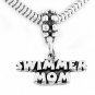 STERLING SILVER DANGLING SWIMMER MOM EUROPEAN BEAD