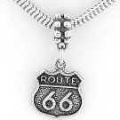 STERLING SILVER DANGLING ROUTE 66 EUROPEAN BEAD