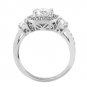 Sterling Silver Round CZ Trapezoid Cut Stone Engagement Ring