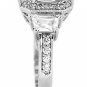 Sterling Silver Round CZ Trapezoid Cut Stone Engagement Ring