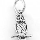 STERLING SILVER OWL SITING ON BRANCH CHARM/PENDANT