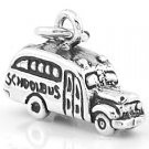 STERLING SILVER 3D SCHOOL BUS CHARM/PENDANT