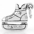 STERLING SILVER 3D HOCKEY ICE SKATE CHARM/PENDANT