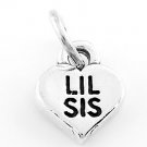 STERLING SILVER LIL SIS HEART CHARM/PENDANT