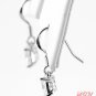 Sterling Silver 5MM CZ Princess Cut Fish Hook Earrings