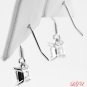 Sterling Silver 5MM CZ Princess Cut Fish Hook Earrings