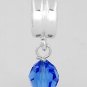 STERLING SILVER DANGLING SEPTEMBER BIRTHSTONE CZ EUROPEAN BEAD
