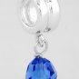 STERLING SILVER DANGLING SEPTEMBER BIRTHSTONE CZ EUROPEAN BEAD